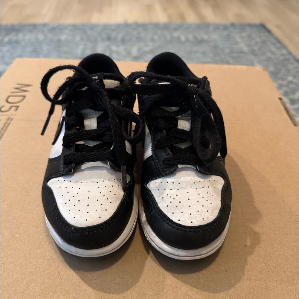 Nike Black and White Dunk Low Sneakers - Picture 2 of 7